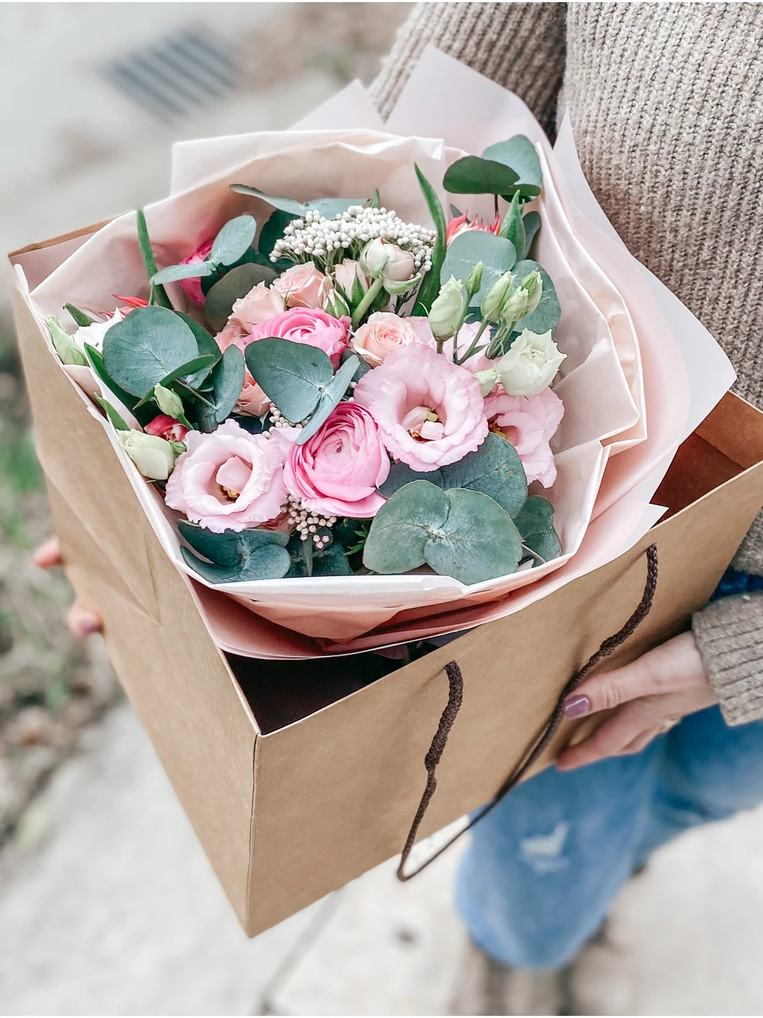 Flower bouqet in bag